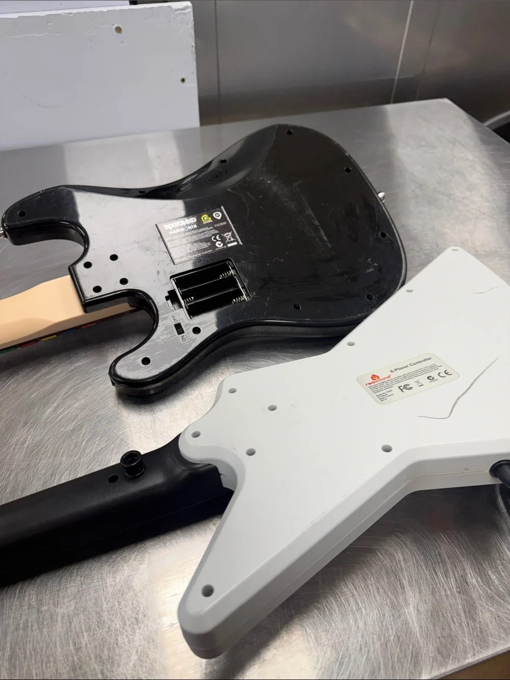 White Wireless Rock Guitar Controller — Stickered Design